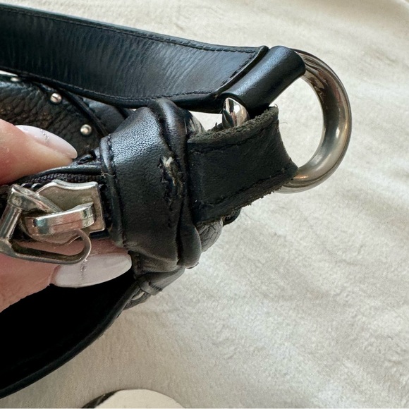 VERSACE (100% Authentic)- Vintage Black Leather Handbag - Picture 13 of 16